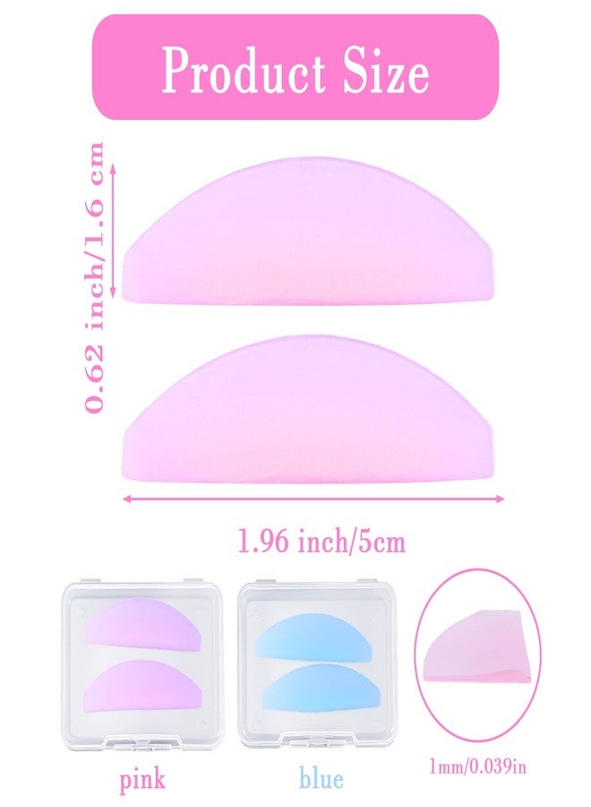 KFHENSOMR 4Pcs Lash Lift Shields Flat Korean Lash Lift Pads Super Sticky Glueless For NO.1 Perm Soften Lashes Lifting Rods For Salon Usage Flatter Rods Eyelash Perm Tools For Perming Lashes Thoroughly Pink Blue - Image 2